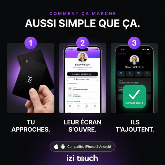 Carte de visite NFC en métal - izi.metal