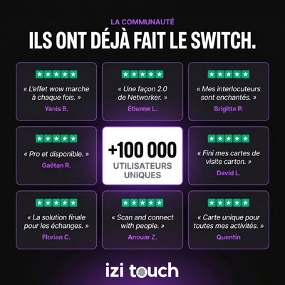 Carte de visite NFC en métal - izi.metal