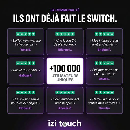 Carte de visite NFC en métal - izi.metal